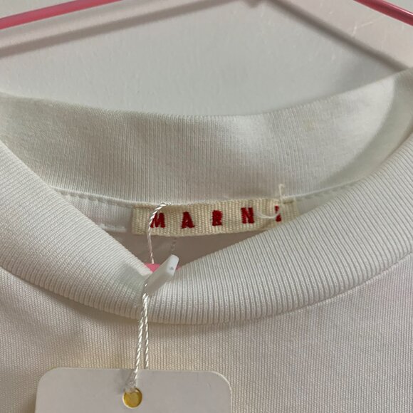 Marni Unisex Crew Neck White Short Sleeve T-Shirt - Picture 5 of 5